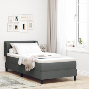 vidaXL Cama Box Spring com Colchão Cinza Escuro 80x200 cm Tecido