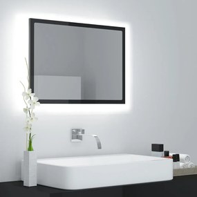 804922 vidaXL Espelho casa banho LED 60x8,5x37 cm contrapl. preto brilhante