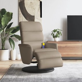 vidaXL Cadeira massagens reclinável c/apoio pés couro arti. cappuccino