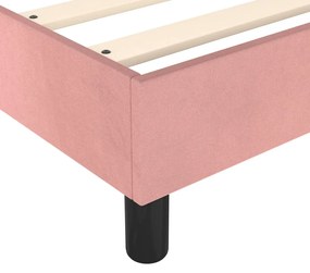 Estrutura de cama com molas 90x190 cm veludo rosa