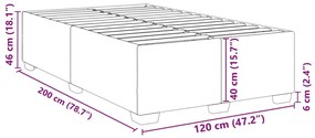 Estrutura cama sem colchão 120x200 cm tecido cinza-acastanhado