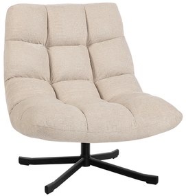 HOMCOM Poltrona Giratória Moderna Poltrona de Sala de Estar com Base de Cruz Estofada em Chenille Impermeável Assento Extra Largo e Pernas de Aço Poltrona Relax para Sala de Estar Quarto 75x95x90 cm Creme | Aosom Portugal