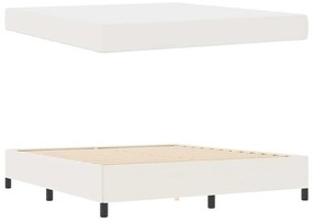 Estrutura da Cama Creme 180 x 200 cm Tecido de veludo côtelé