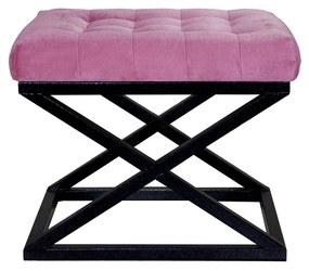 Pouffe Capraz – Preto e Fúcsia – 50x42x40 cm