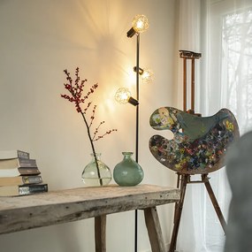Candeeiro de pé preto com cobre 3-luzes - Mesh
