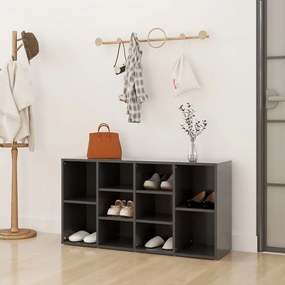 vidaXL Sapateira 103x30x54,5 cm contraplacado cinzento