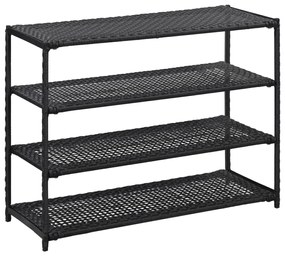 vidaXL Sapateira 80x30x60 cm vime PE preto