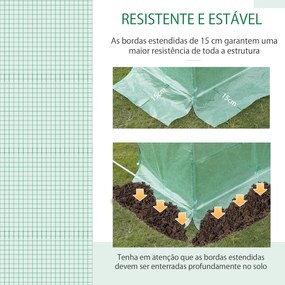 Estufa Tipo Túnel 600x300x200 cm com Porta 12 Janelas Estufa de Jardim