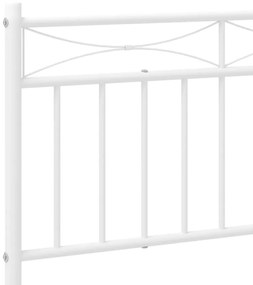 Estrutura de cama com cabeceira e pés 90x190 cm metal branco
