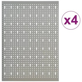 Placas perfuradas de parede 4 pcs 40x58 cm aço