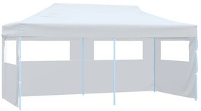 Tenda festa pop-up dobrável c/ paredes laterais 3x6m aço branco