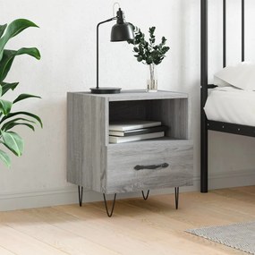 vidaXL Mesa cabeceira 40x35x47,5 cm derivados madeira sonoma cinza