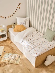 Cama com baú de arrumação em madeira 90x190cm para criança branco