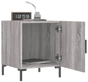 Mesa cabeceira 2pcs 40x40x50 cm madeira processada cinza sonoma