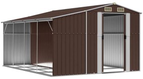 Abrigo de jardim 277x365,5x179 cm aço galvanizado castanho