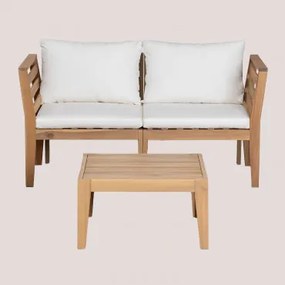 Conjunto De Sofá Modular De 2 Peças Filips Com Braços E Mesa De Centro Gardénia Branco - Sklum