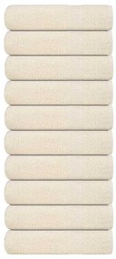 vidaXL Toalhas de mãos 10 pcs 50x100 cm 360 gsm 100% algodão creme