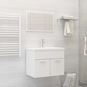 804782 vidaXL 2 pcs conjunto de móveis de casa de banho contraplacado branco