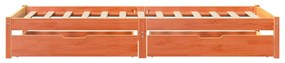 Cama sem colchão 75x190 cm madeira de pinho maciça castanho-mel