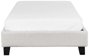 Cama de solteiro em tecido cinzento claro 90 x 200 cm ROANNE Beliani
