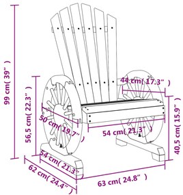 Cadeiras Adirondack para jardim 2 pcs madeira de abeto maciça