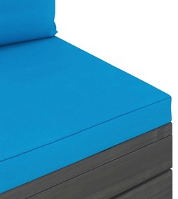 2 pcs conjunto lounge de paletes com almofadões pinho maciço