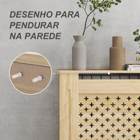 Cobertura de Radiador "Nordic" – MDF – 78x19x82 cm – Carvalho