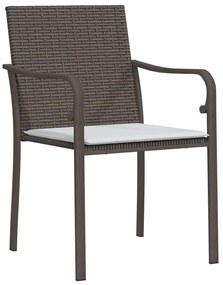 3 pcs conjunto de jantar p/ jardim c/ almofadões vime PE e aço