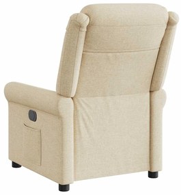 Poltrona reclinável elétrica tecido cor creme