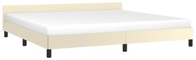 Estrutura cama c/ cabeceira sem colchão 200x200 cm creme