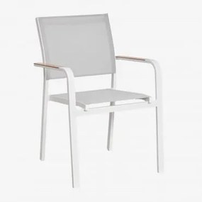 Pacote De 4 Cadeiras De Jardim Empilháveis De Alumínio Archer Gardénia Branco - Sklum