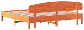 Cama sem colchão 180x200 cm pinho maciço castanho-mel