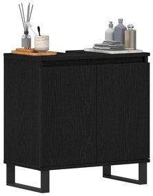 Gabinete de Lavabo vidaXL Preto Carvalho 58x33x60 cm Madeira Engenhari