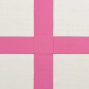 Colchão de ginástica insuflável c/ bomba 200x200x15 cm PVC rosa