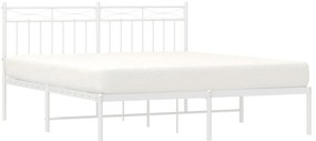 Estrutura de cama com cabeceira 150x200 cm metal branco
