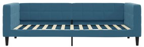 Sofá-cama com gavetão 90x200 cm veludo azul