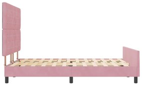 Cama vidaXL Rosa 160x200 cm Veludo
