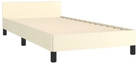 Estrutura cama c/ cabeceira sem colchão 100x200 cm creme
