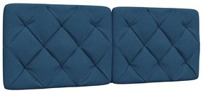 Estrutura de cama com LED sem colchão 120x200 cm tecido azul
