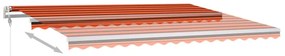 Toldo autom. LED e sensor de vento 400x300 cm laranja/castanho
