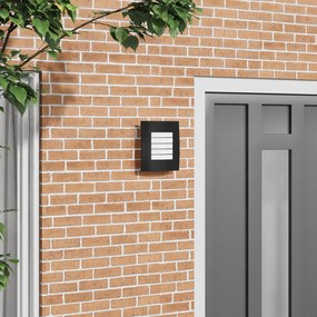 vidaXL Luz de Parede Externa 2 pcs Preta Aço Inoxidável IP44