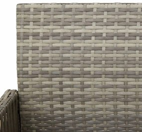 Bancos de bar para jardim 2 pcs vime PE cinzento
