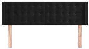Cabeceira de cama c/ abas tecido 147x16x78/88 cm preto