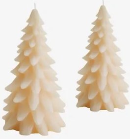 Conjunto De 2 Velas Decorativas De Natal Eldor Tapioca Bege - Sklum