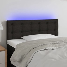 3122022 vidaXL Cabeceira de cama c/ luzes LED tecido 80x5x78/88 cm preto