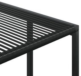 11 pcs conjunto de jantar para jardim vime PE preto