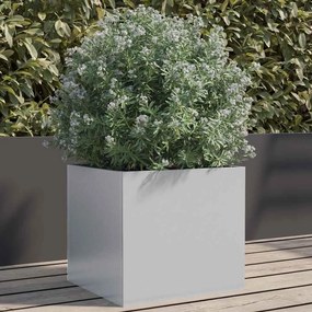 Vaso/floreira 32x30x29 cm aço galvanizado prateado