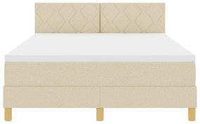 Cama Box Spring com Colchão Creme 140x190 cm Tecido