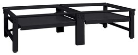 vidaXL Pedestal para Máquina de Lavar 2 pcs Preto Aço