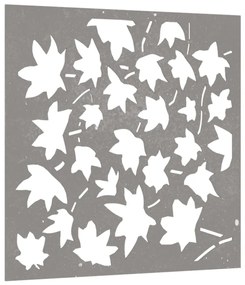 Decoração p/ muro jardim 555x55 cm aço corten design folha ácer
